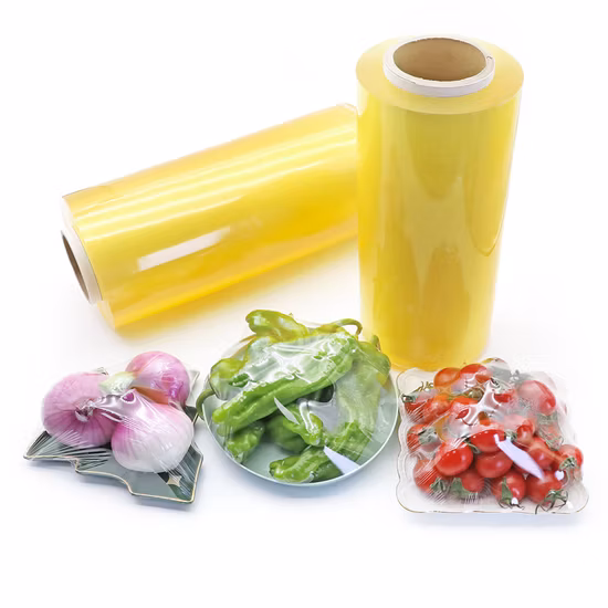 Food Grade PVC Cling Film High Stretch Transparent Clear Waterproof Plastic Packing Stretch Film Jumbo Roll